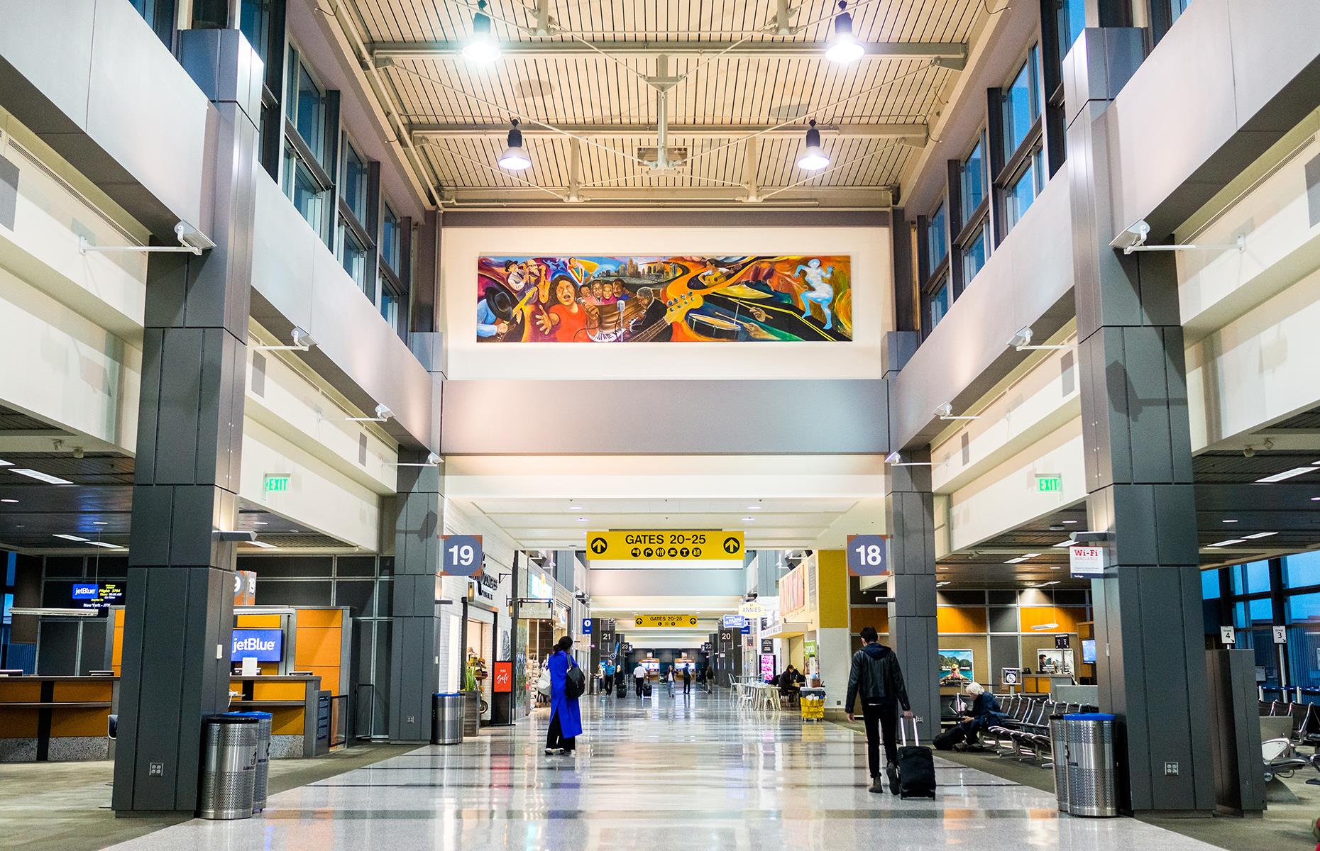<p>Also in the state of Texas, Austin-Bergstrom International Airport finished substantial renovation work in February 2019, which may have helped it increase its satisfaction score to 804 in the 2020 rankings. Reflecting Austin's young and eclectic style, passengers can find a live music stage and art installations in the main terminal.</p>