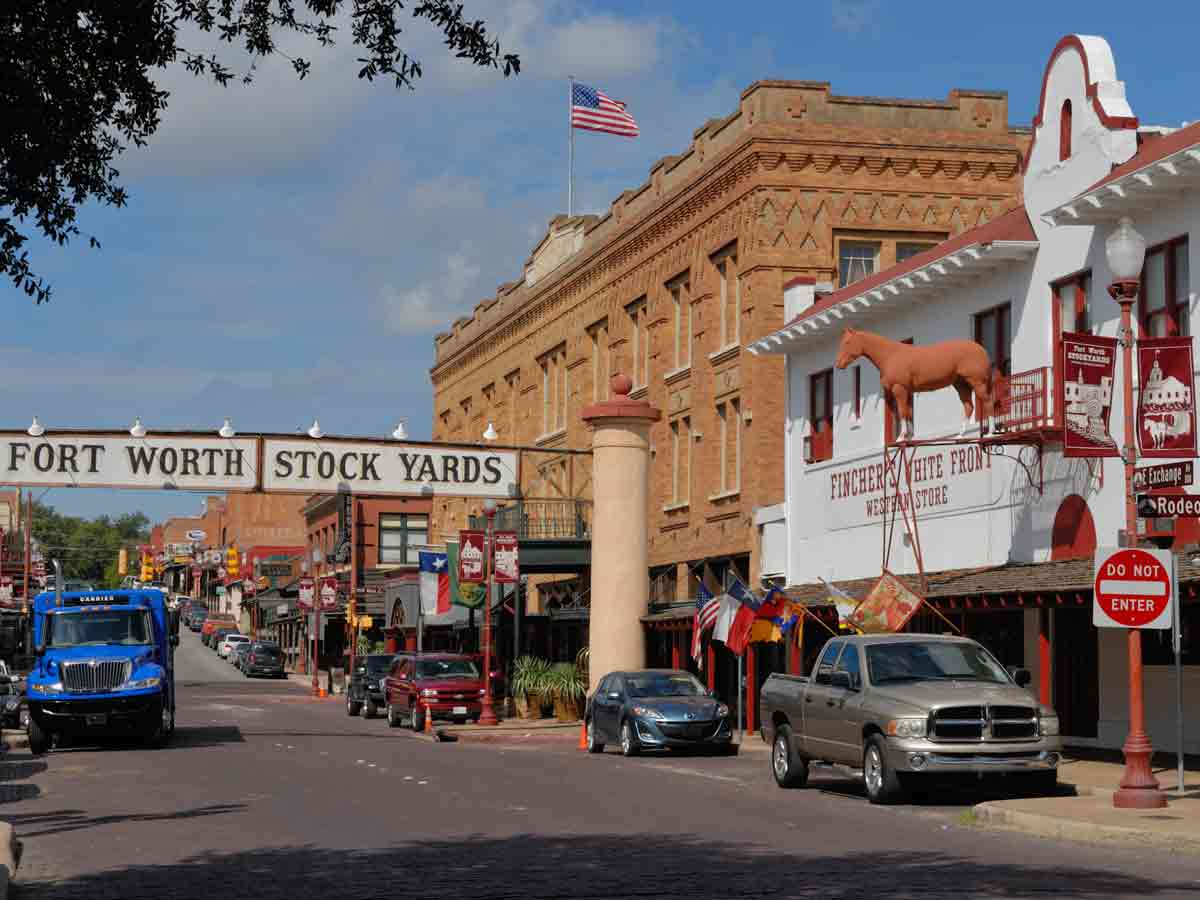 <p>The Stockyards National Historic District is one of Texas's most famous tourist destinations, with historic buildings, restaurants, stores, saloons, and other attractions lining the old brick streets.</p>  <p>At the Fort Worth Herd, you will experience a cattle drive twice a day, see bulls and broncos battle cowboys at the weekly Stockyards Championship Rodeo, or dine on Texan steak at Cattlemen's Steak House. The pathways, roads, and sidewalks are all free to use. Admission is charged, however, to some venues and events.</p>