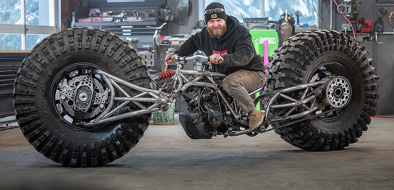 la 'monster chopper' es la moto más salvaje jamás vista: ¡tiene neumáticos de 46 pulgadas!