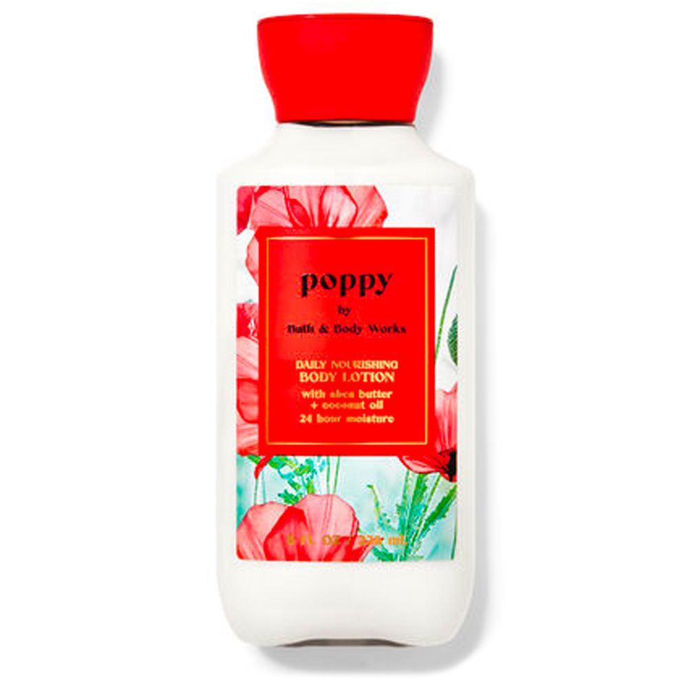 <p><strong>$3.87</strong></p><p><a href="https://go.redirectingat.com?id=74968X1553576&url=https%3A%2F%2Fwww.bathandbodyworks.com%2Fp%2Fpoppy-daily-nourishing-body-lotion-026480509.html&sref=https%3A%2F%2Fwww.bestproducts.com%2Fbeauty%2Fg24750849%2Fbath-and-body-works-scents-ranked%2F">Shop Now</a></p><p>It’s bright, it’s bold, and it’s cheerful. Poppy is everything you love about the late-summer air, and brings together fresh morning dew, wild poppies, sugared rhubarb, and juicy pair.</p>