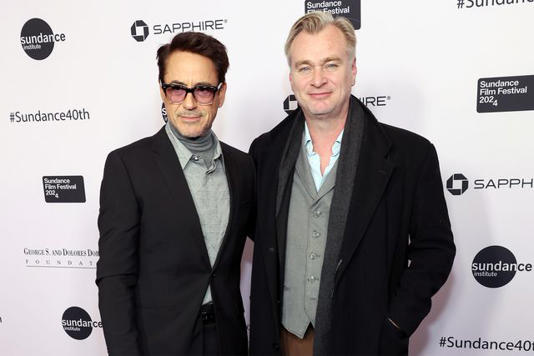 Matt Winkelmeyer/Getty Images Robert Downey Jr. and Christopher Nolan at the Sundance Film Festival