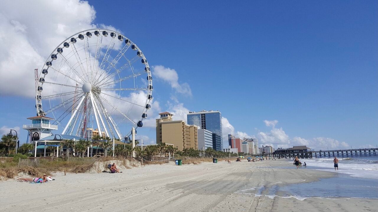 <p>At the time of its opening in 2011, SkyWheel Myrtle Beach was the second tallest Ferris wheel in the United States. Today, this 187-foot tower clocks in at the sixth highest Ferris wheel in the country, offering wondrous views of Myrtle Beach and the picturesque ocean nearby.</p>
