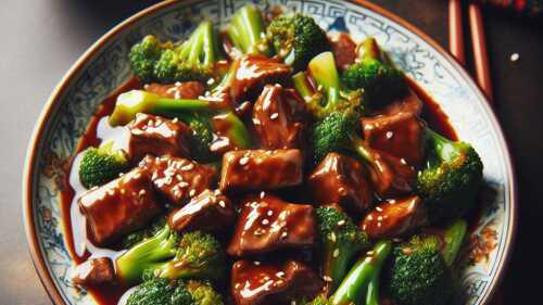 Comida china: carne de res con brócoli 