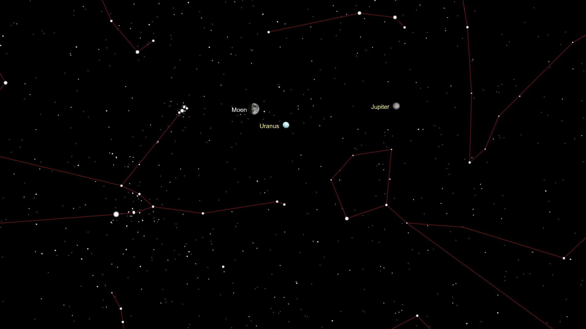 Use the moon to find Uranus in the night sky tonight