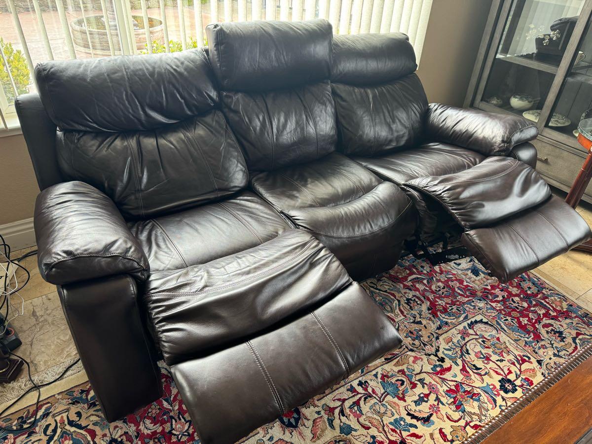 Leather Reclining Couch By Costco For 250 The Promontory   BB1gY87V.img