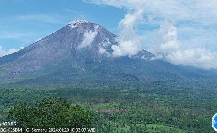 Gunung Semeru Erupsi Dua Kali Hari Ini, Kolom Letusan Capai 500 Meter