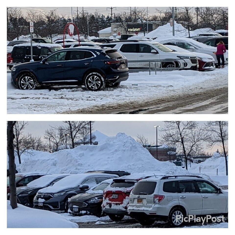 When it snows during the day, you can see the Quaker Crossing workers