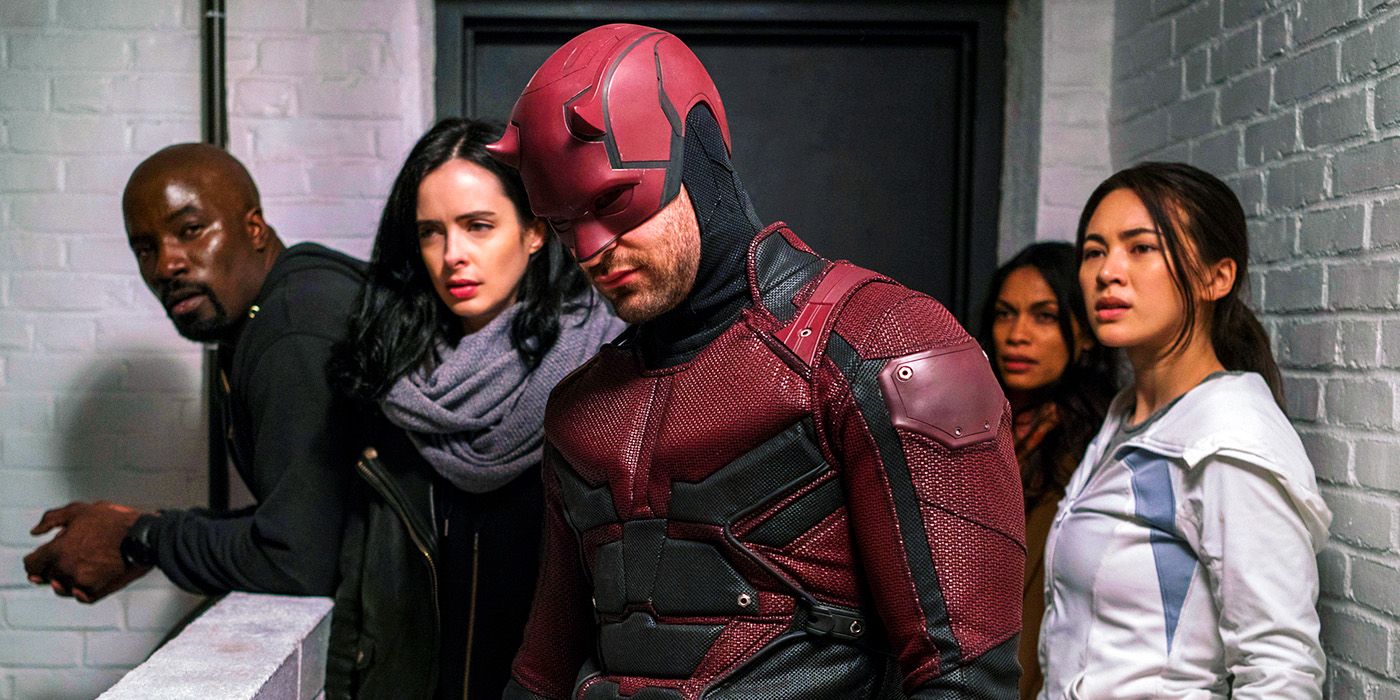 Daredevil with the other Defenders in The Defenders 