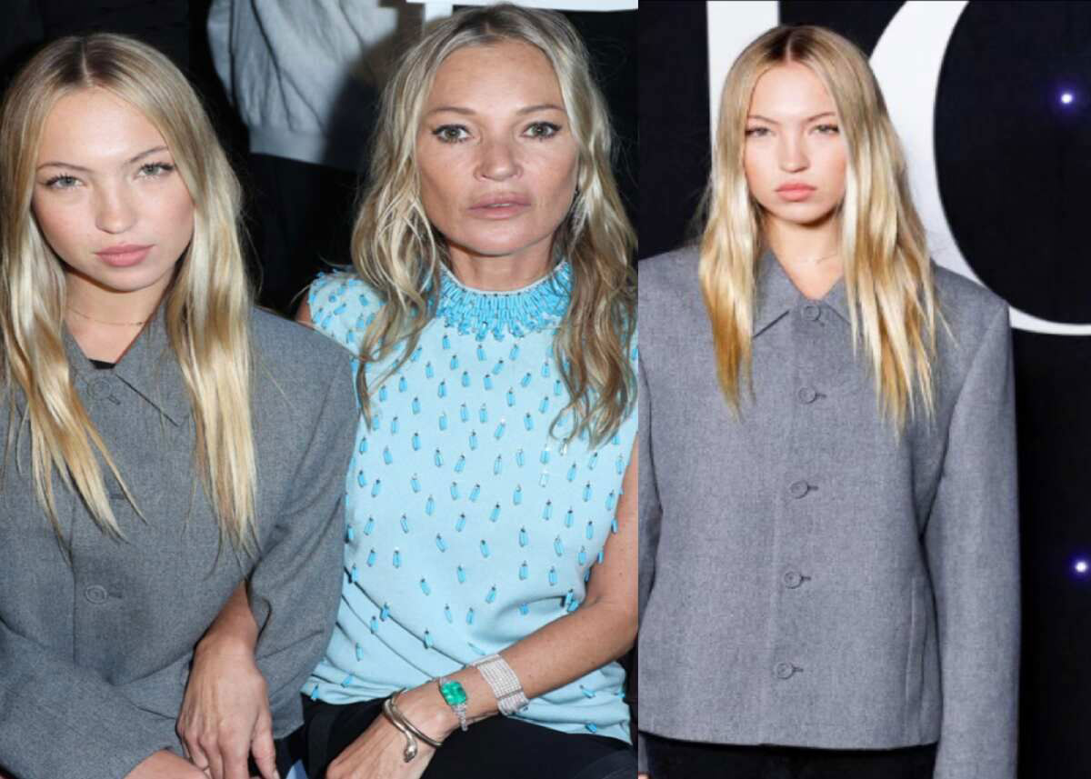 Kate Moss and look-alike daughter Lila stun at Paris fashion show