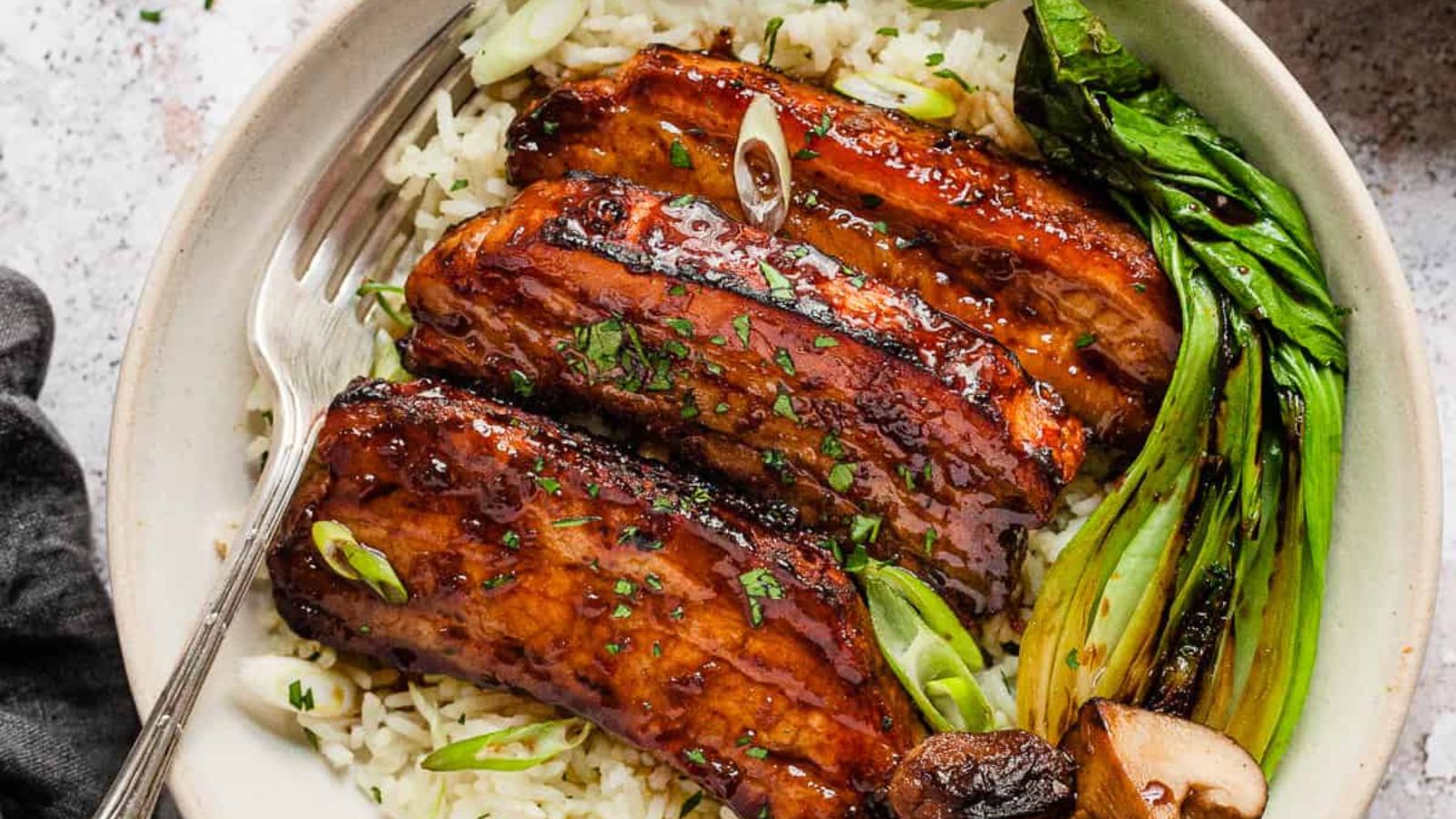 <p>These roast pork belly slices are the perfect takeaway alternative. Sticky, sweet, and sour sauce slathered over crispy, crackling, and tender meat. And all ready in about 30 minutes. </p><p><strong>Recipe: <a href="https://savvybites.co.uk/honey-garlic-roast-pork-belly-slices/">honey roast pork belly</a></strong></p>