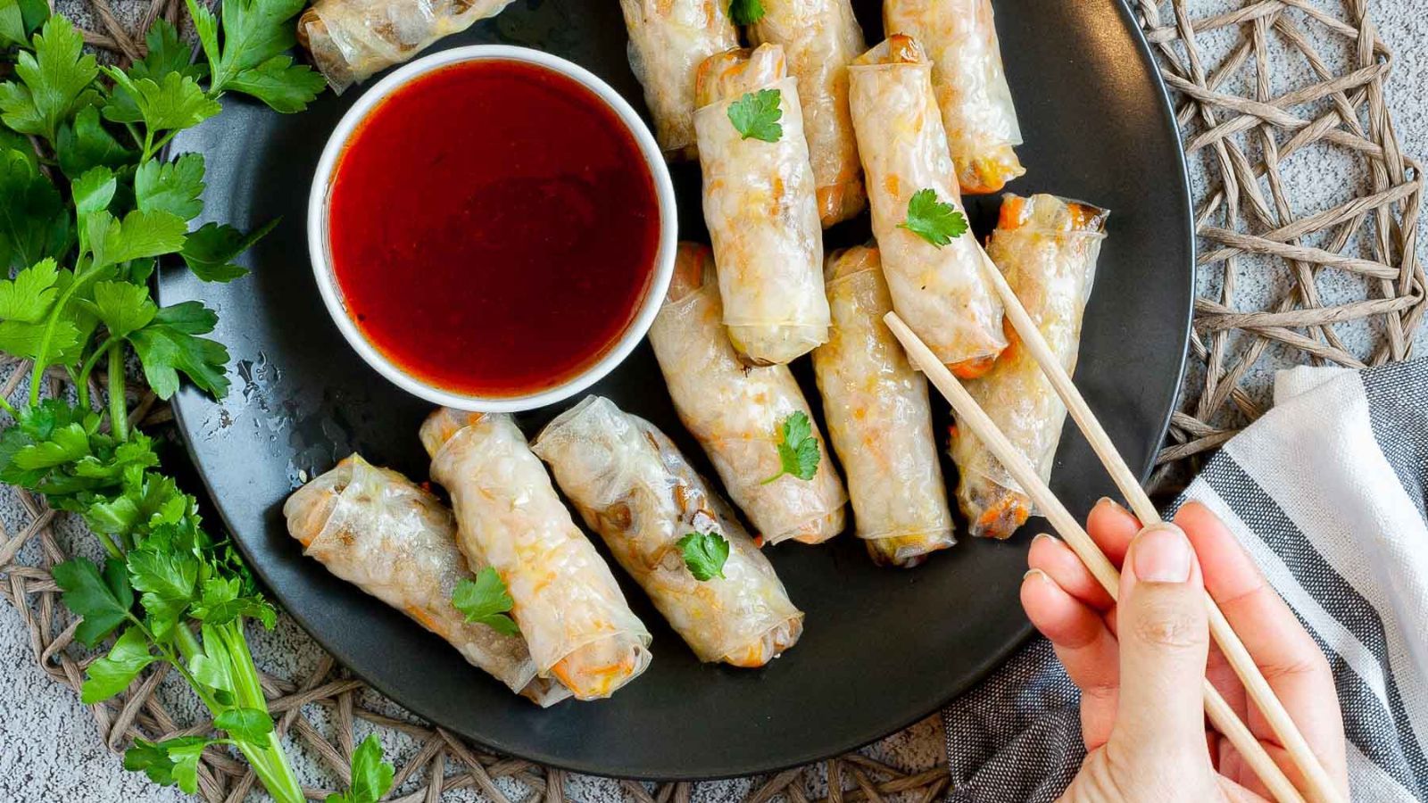 <p>These egg rolls are a perfect appetizer or snack, with a savory and crispy texture that will satisfy your cravings. Made with a flavorful mix of vegetables, they are a healthier alternative to traditional egg rolls and can be easily baked, fried or air-fried in just a few minutes.</p><p><strong>Recipe: <a href="https://mypureplants.com/vegan-egg-rolls-rice-paper/">egg rolls</a></strong></p>