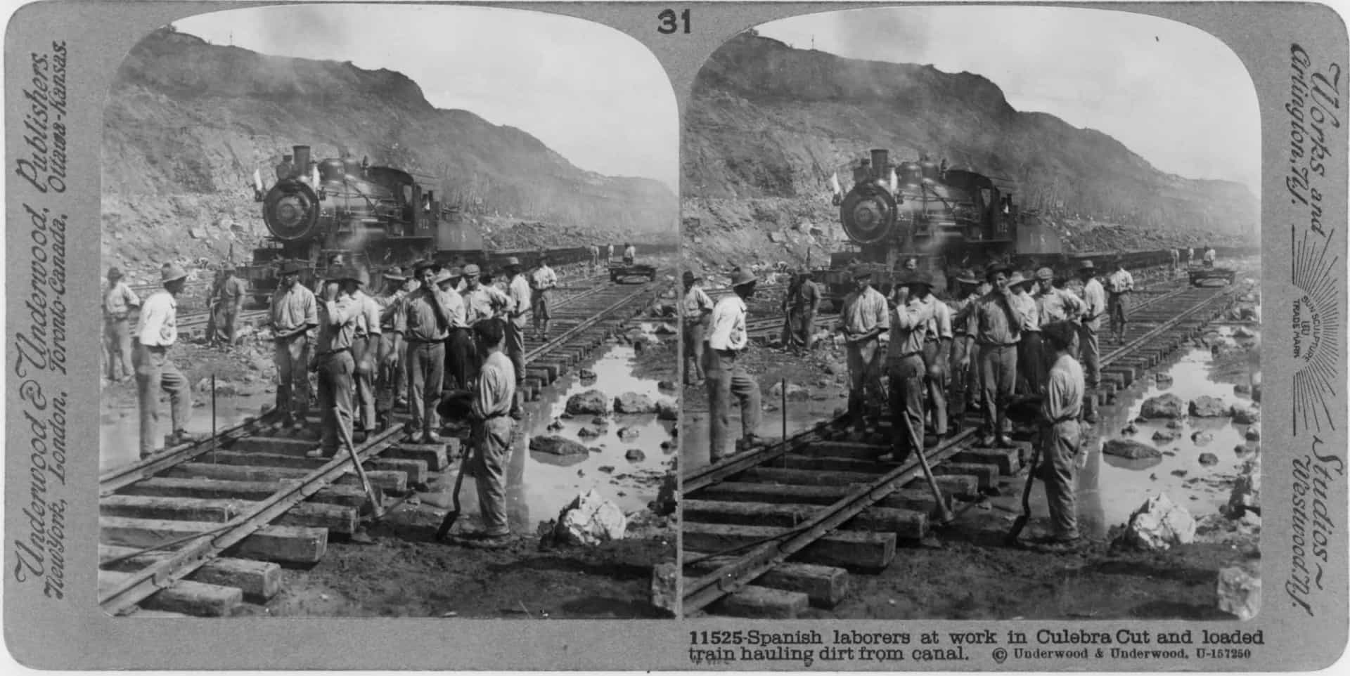 <p>Pictured are Spanish laborers working on the Panama Canal in the early 1900s. More than 75,000 men and women worked on the canal in total. Unfortunately, 28,000 died while doing so.</p>