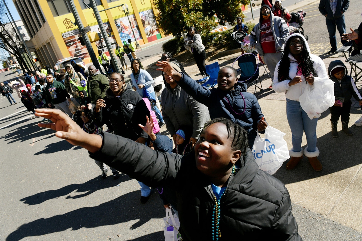 The Krewe of Harambee Mardi Gras parade