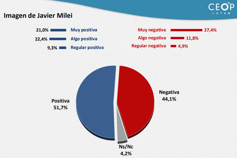 Milei en picada: La imagen del presidente cayó 9 puntos en las primeras cinco semanas de gobierno