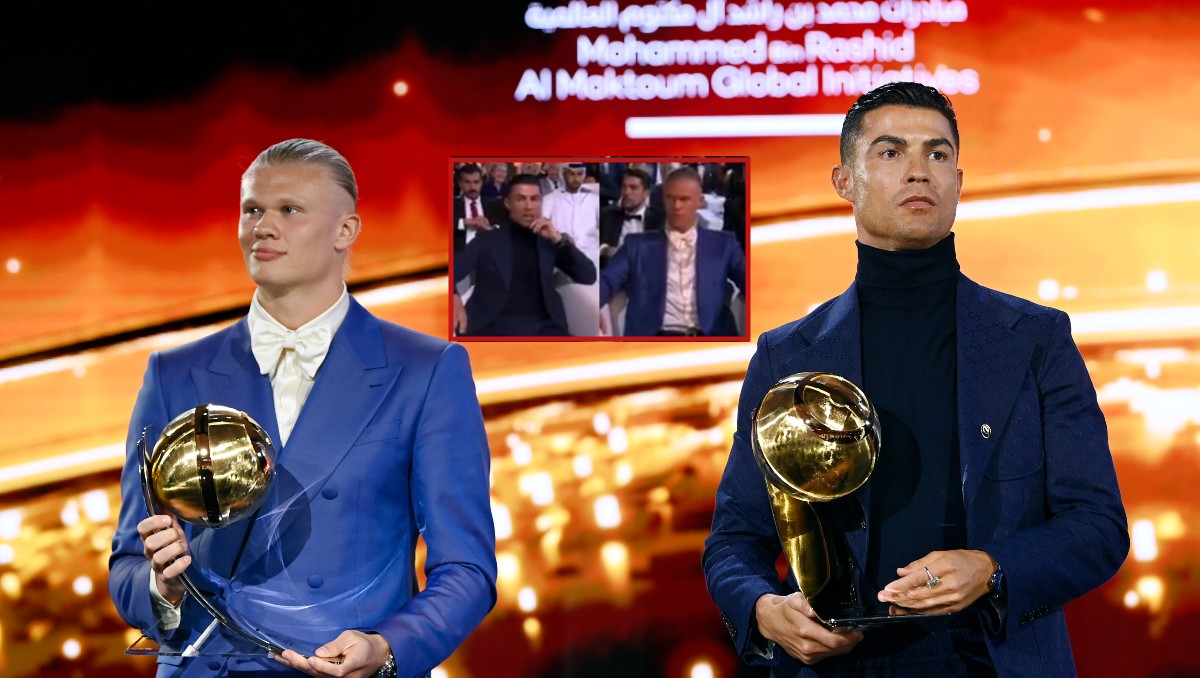 cristiano ronaldo es elogiado por gesto a haaland en los globe soccer awards | video