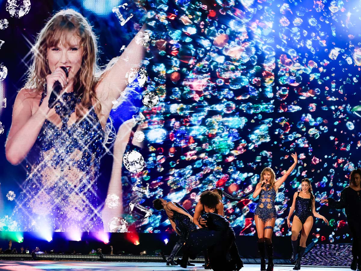 <p>Taylor struts to several of her bops from <em>Midnights </em>in her now-iconic, bedazzled midnight-blue bodysuit, including "Bejeweled."</p> <p>The visual graphics are stunning throughout every era, but she really amps it up during the <em>Midnights </em>set, as it's the finale of the 3-and-a-half-hour-long evening.</p>