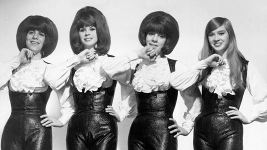 (From left) Mary Ann Ganser, Betty Weiss, Marge Ganser and Mary Weiss of The Shangri-Las pose for a portrait Circa 1964 in New York City. - Michael Ochs Archives/Getty Images