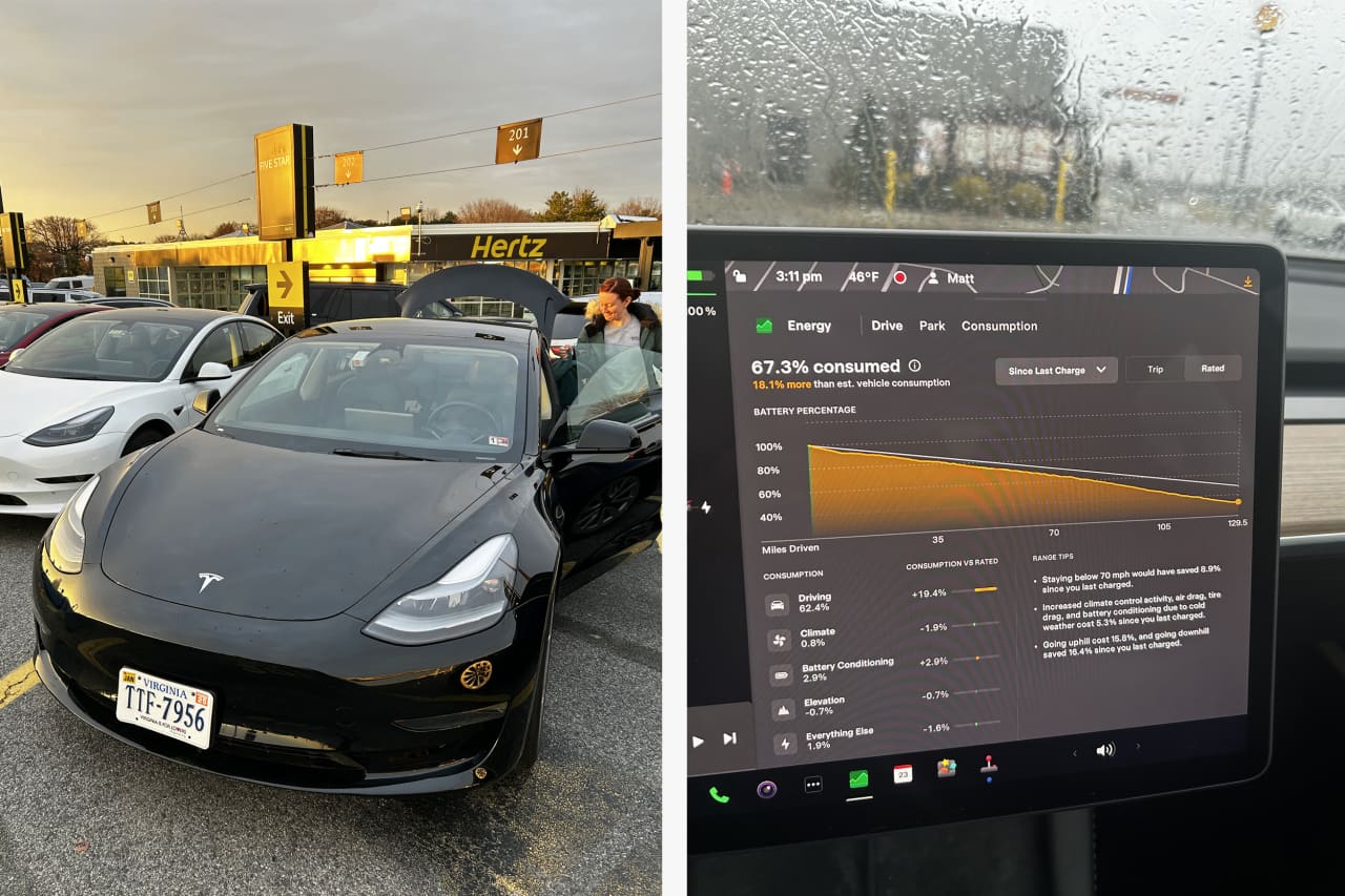 i rented a tesla for a 1,600-mile road trip. i’ll think twice next time.