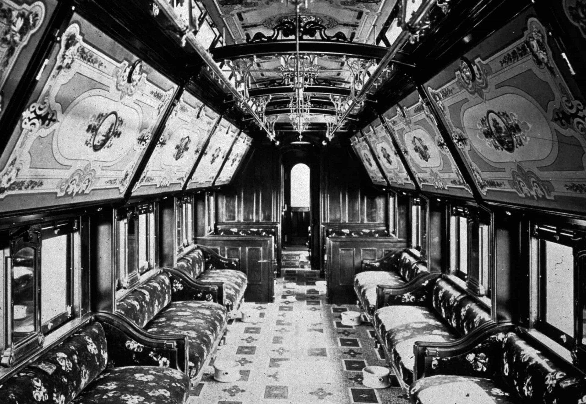 Vintage luxury railroad car interiors