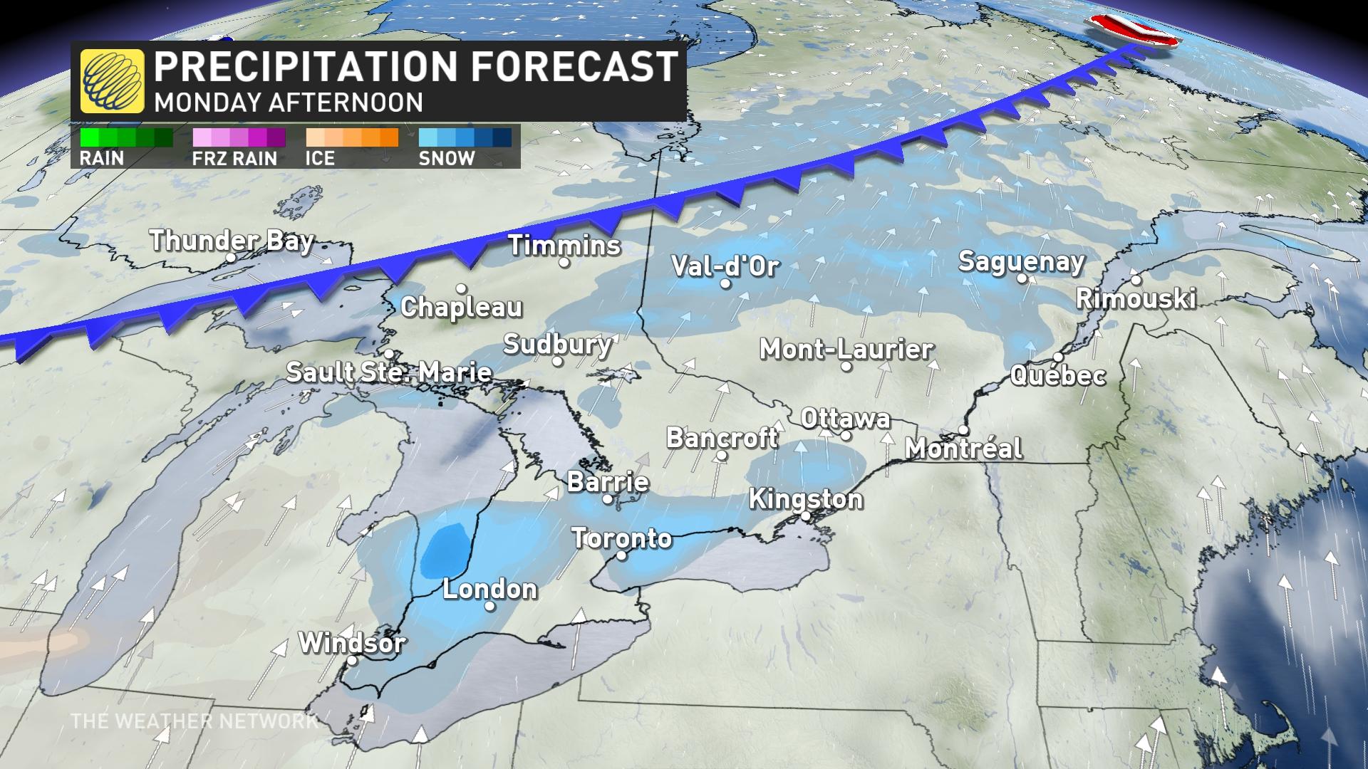 milder air returns to ontario with a burst of messy, disruptive weather