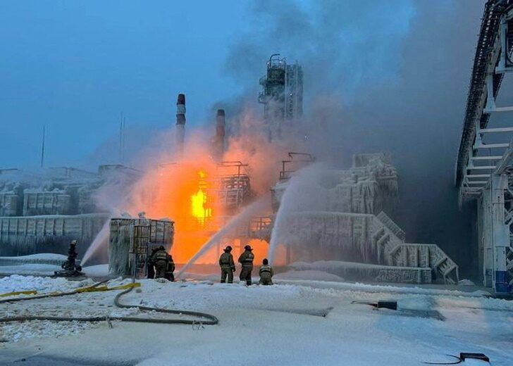 โดรนถล่ม คลังเก็บก๊าซธรรมชาติรัสเซียทะเลบอลติก ไฟไหม้วอด-ไร้เจ็บ