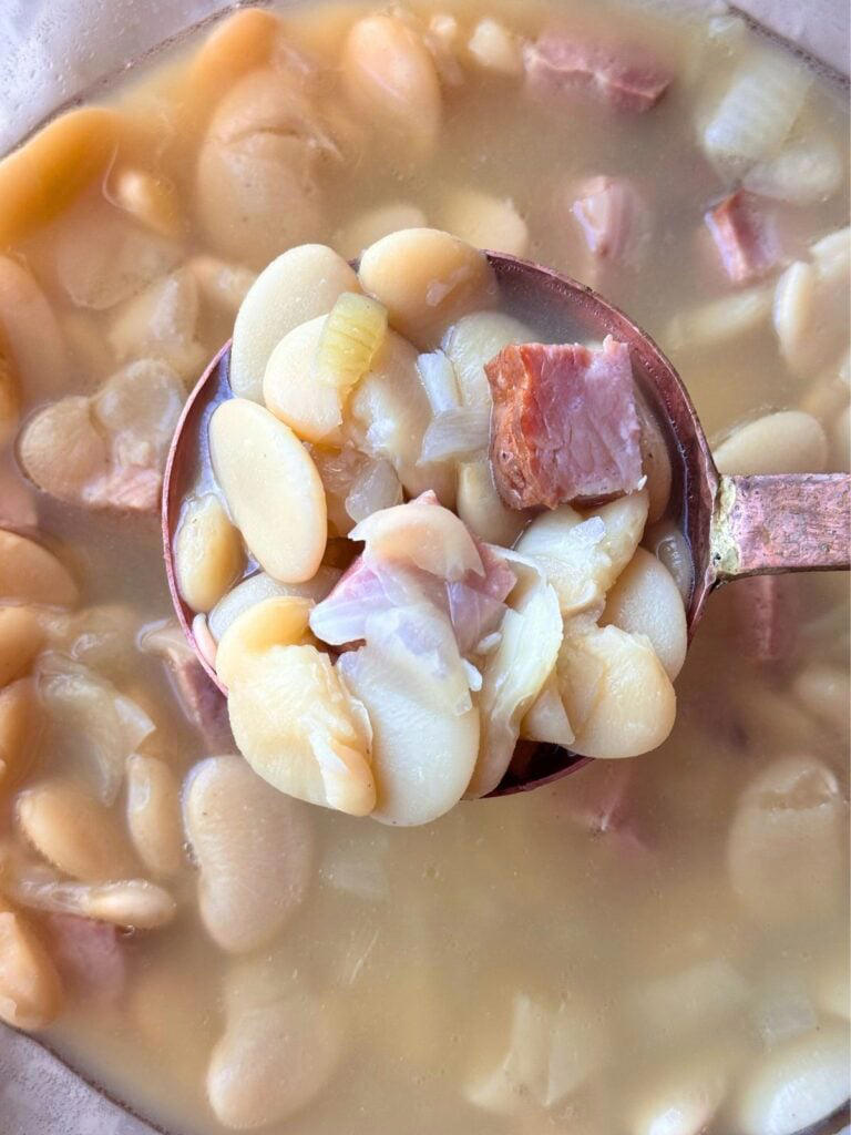 LIMA BEANS WITH HAM OVER RICE (BUTTER BEANS)