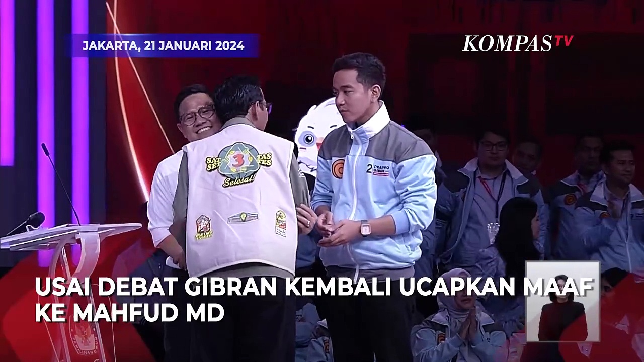 Momen Cawapres Gibran Ucapkan Maaf Ke Mahfud MD Akhiri Debat Cawapres