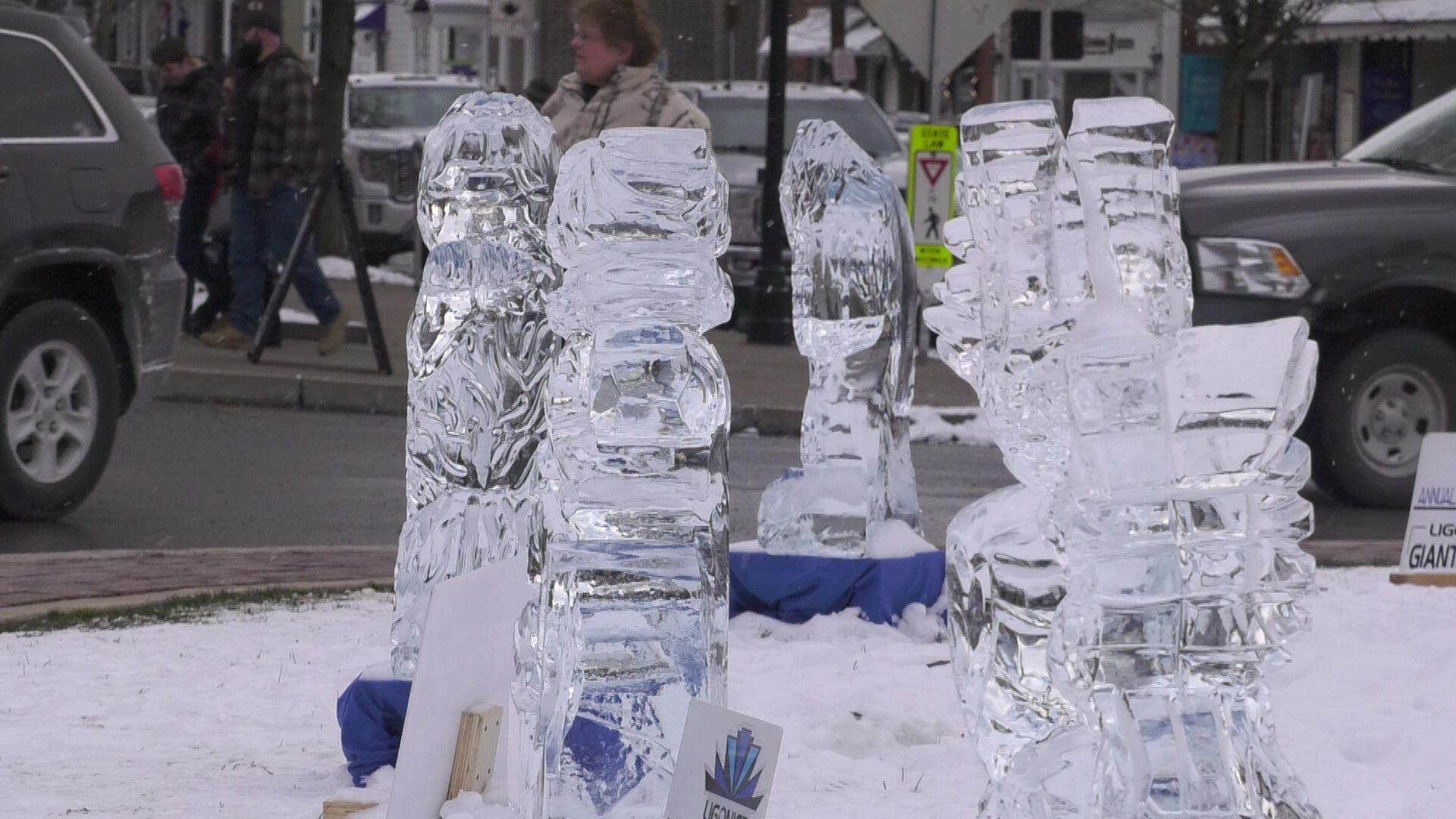 Sculptures put on display for 2024 Ice Festival in Ligonier