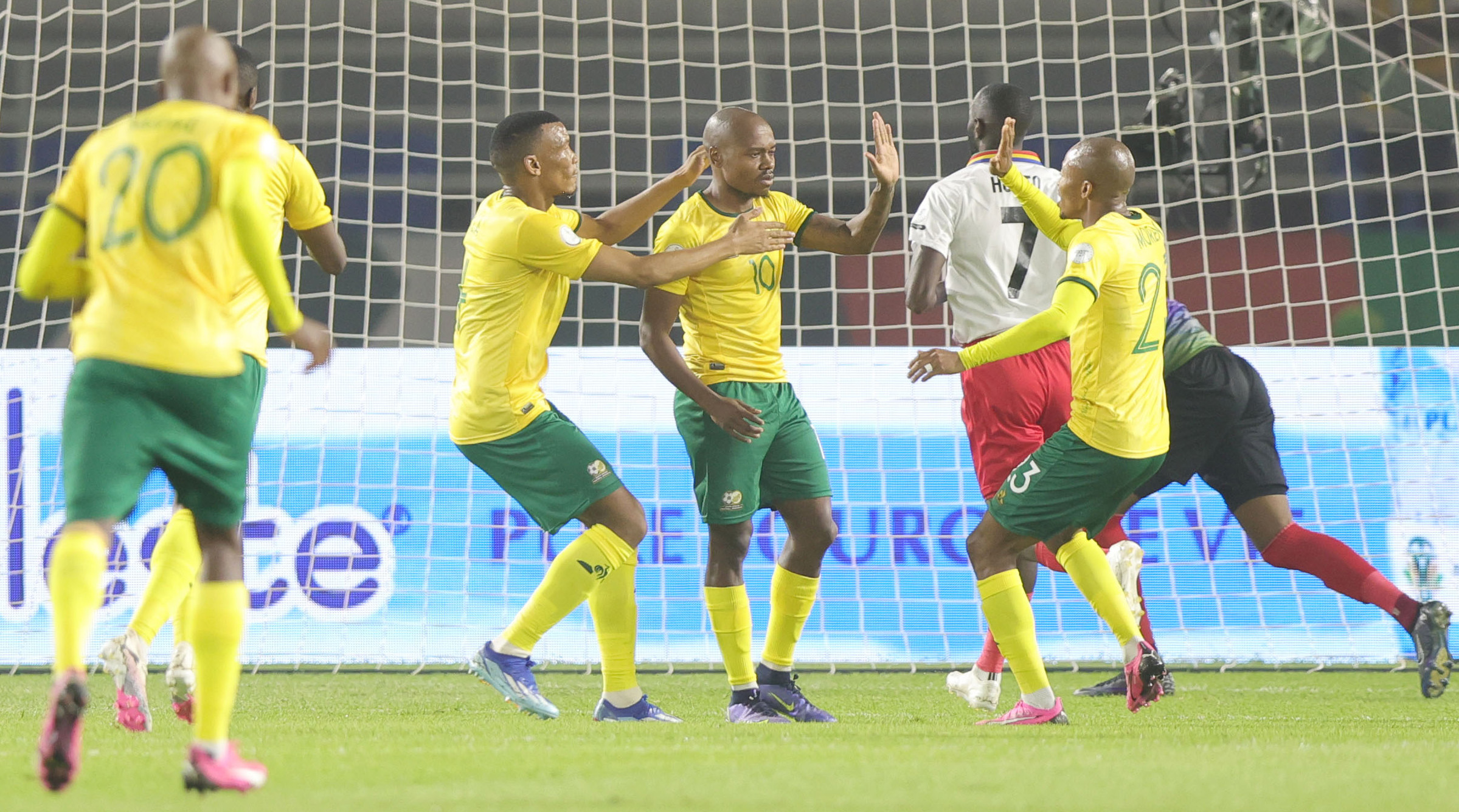bafana bafana rout namibia, but not out of the woods yet