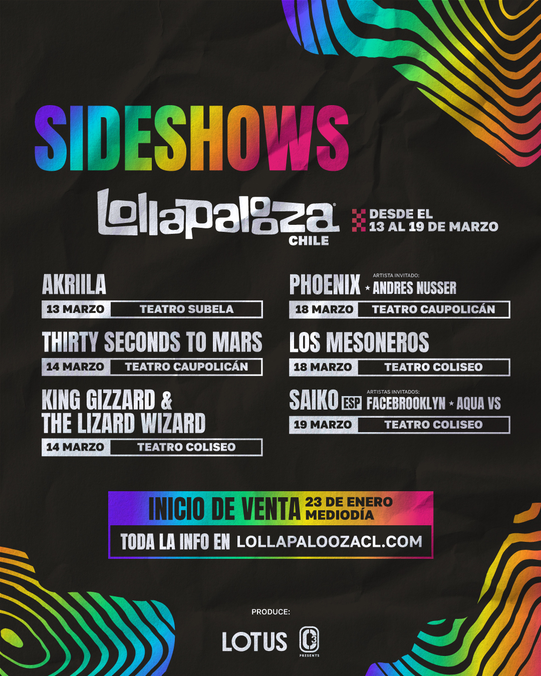 Thirty Seconds to Mars encabeza los sideshow de Lollapalooza 2024