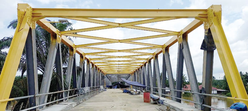 Proyek Jembatan Sungai Batang Lubuh Di Kepenuhan Hampir Rampung