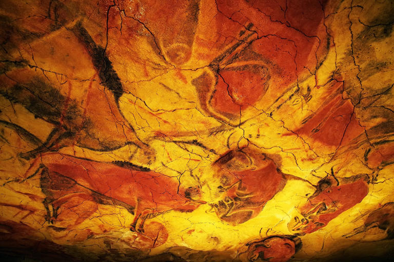 Paintings in the Altamira cave in Spain