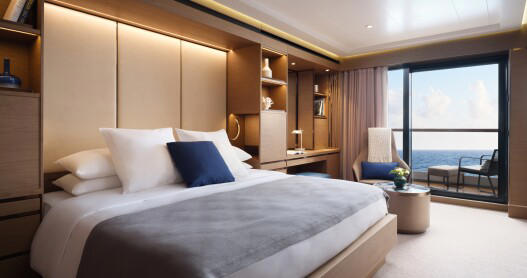 Book a terrace suite on the Ritz-Carlton Yacht Collection's newest vessel, Ilma , launching in 2024.