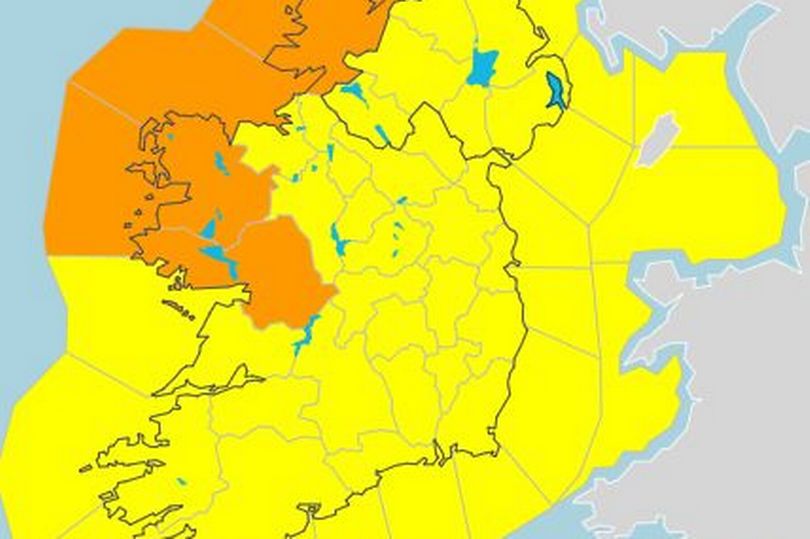 ireland weather: timeline for storm jocelyn as met eireann map shows areas to be battered the most