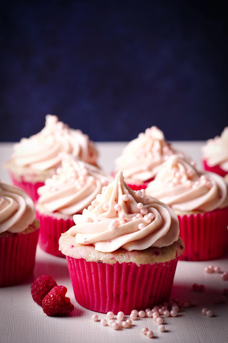 Raspberry Cupcakes With Raspberry Cream Cheese Buttercream