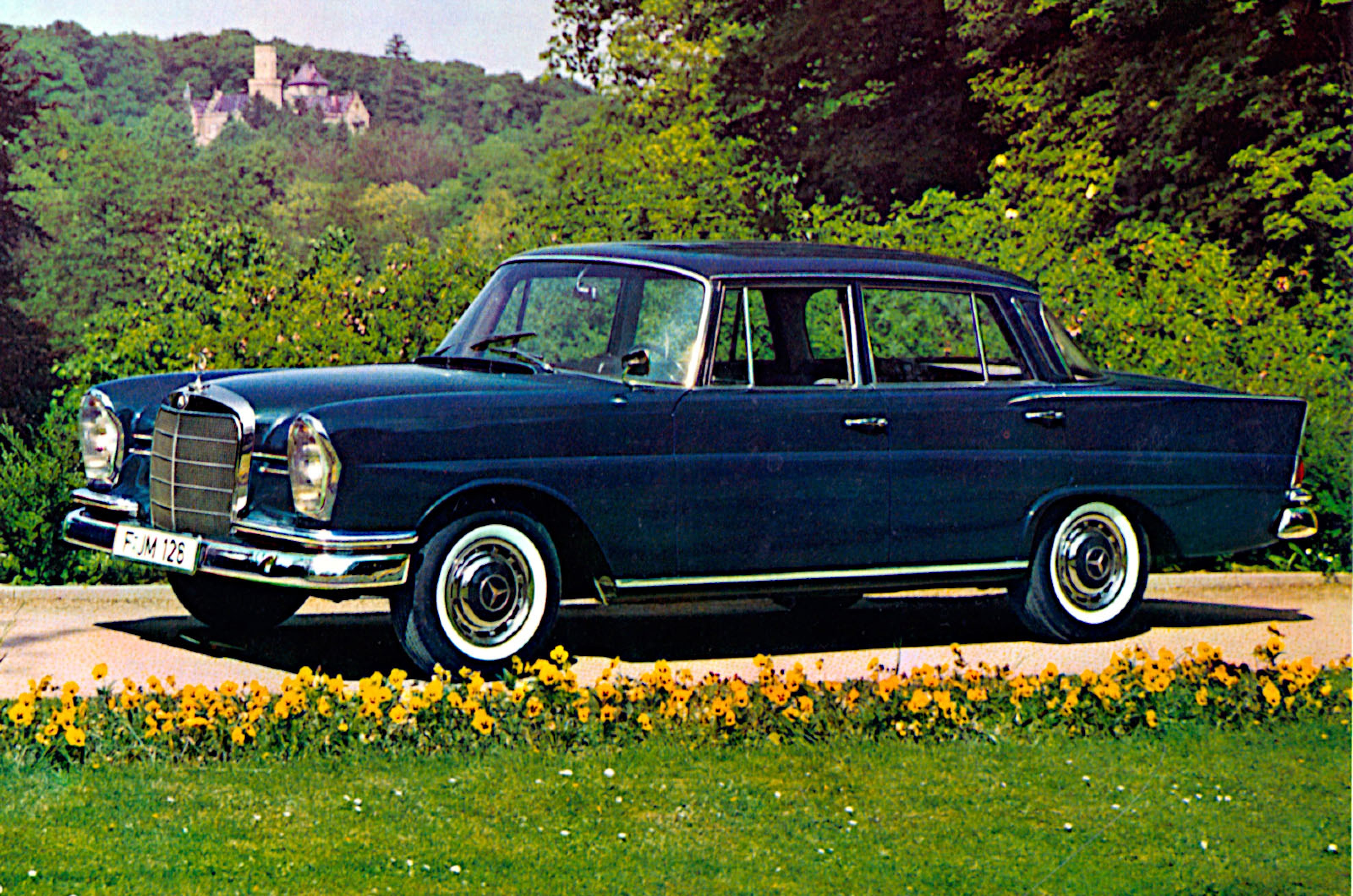 <p>Mercedes-Benz has generally avoided being influenced by American designs, but it did include tailfins (of an admittedly subtle nature) on several of its sedans, starting with the W111 series in 1959.</p>  <p>They would later appear on the W110 and the significantly larger W112, before Mercedes dropped the idea in the late 1960s.</p>  <p>Mysteriously, these cars are sometimes collectively referred to in English as ‘fintail’, even though Heckflosse, as they’re called in German, definitely translates to ‘tailfin’.</p>