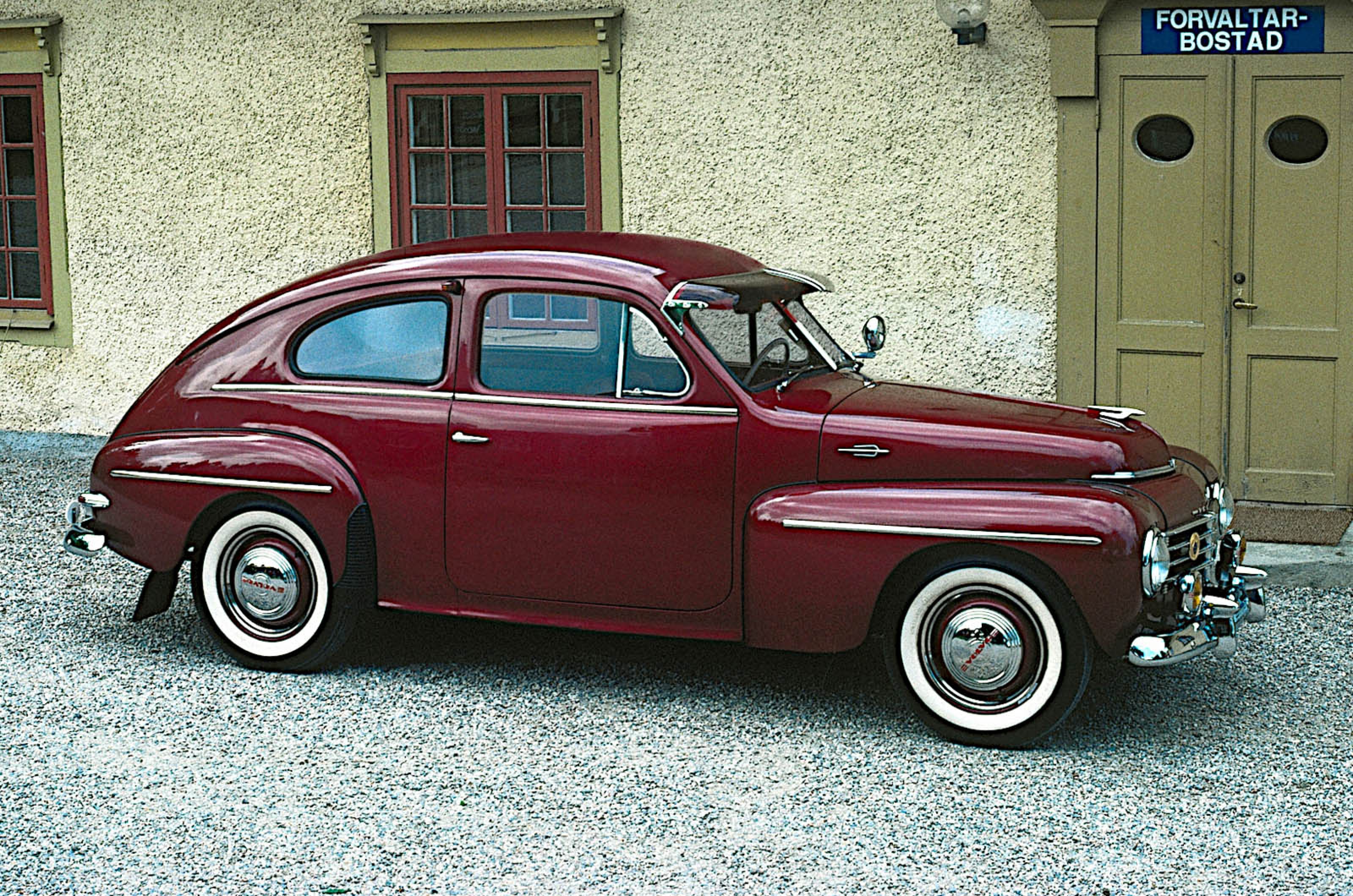 <p>Volvo says now that ‘American styling influenced the appearance’ of the PV444, and it’s clear that the company’s designers were aware of the early 1940s US models.</p>  <p>The hood line and the bulbous front fenders are familiar, though Volvo did not (as Vauxhall would also refrain from doing) extend the shape of the fenders as far back as the doors.</p>  <p>The suggestion can be made – and in fact we’ll be making it shortly – that a lot of European cars launched at around this time looked very similar, but despite the acknowledged American inspiration, the Volvo was still very distinctive, particularly at the front.</p>  <p>The 444 was replaced by the PV544 in 1958, but as far as its styling was concerned, this was really just the same car with larger front and rear windows.</p>