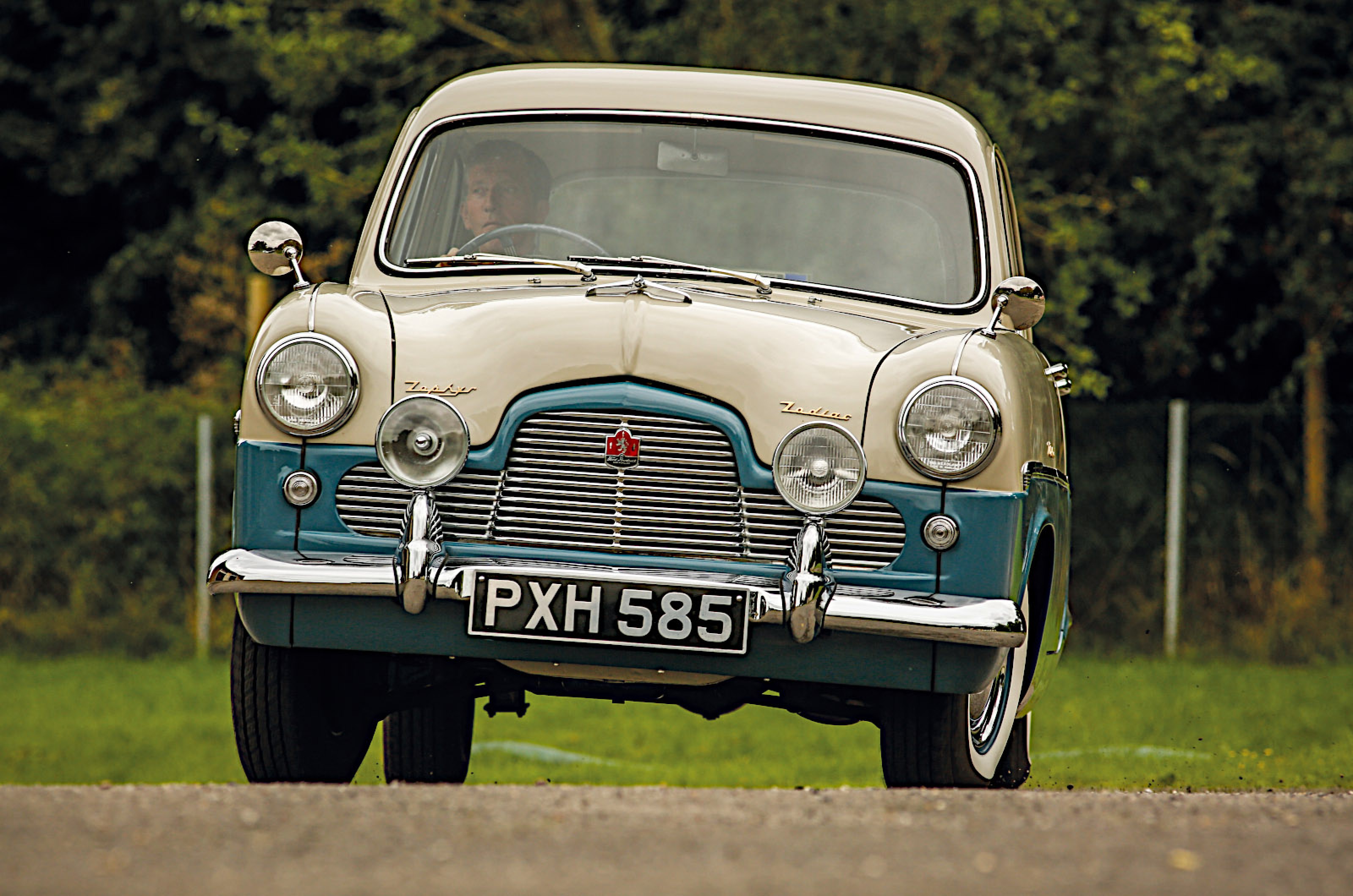 <p>According to motoring author Eric Dymock, Ford’s UK operation was transformed ‘almost overnight’ in 1950 into ‘a design-conscious, avant-garde fashion house’.</p>  <p>The Consul and Zephyr (the latter with a longer nose to accommodate its straight-six engine) looked completely different from recent British Fords, all of which had an air of the late 1930s about them.</p>  <p>These ponton-style cars looked remarkably similar to the 1949 Ford full-size model range in the US, though their hood lines were much flatter, they had far less chrome and even the Zephyr was considerably shorter.</p>  <p>Both models, and the upmarket Zodiac (pictured) which came along later, were replaced in 1956 by similarly American-looking versions featuring the hooded headlights which Ford had already adopted for some of its US models.</p>