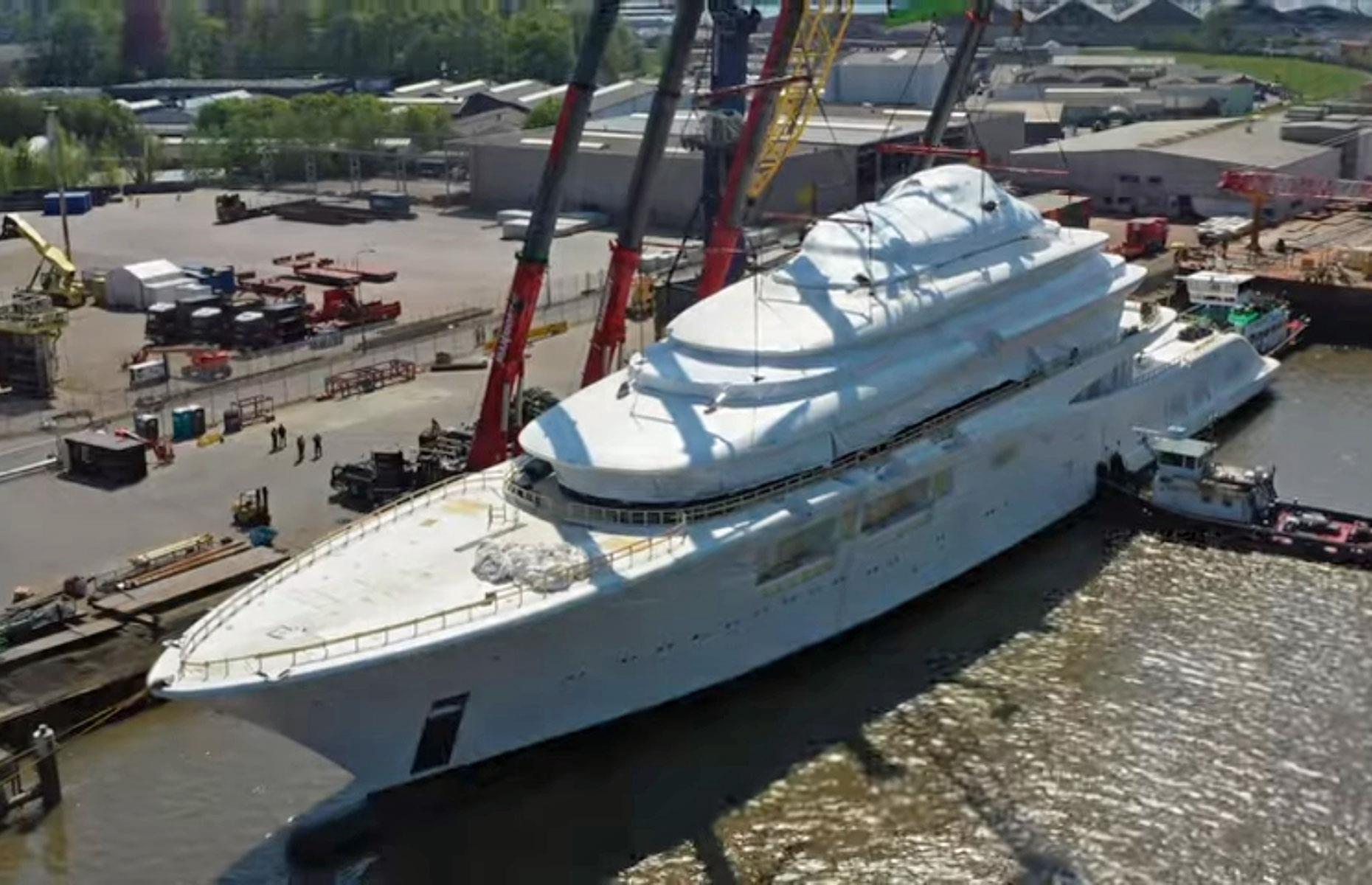 <p>The exterior design is characterised by soft lines, and there's a capacious beach club to the rear of the superyacht that leads down to a swimming platform... And that's all we know. </p>  <p>Both the buyer and the price of <em>Project 821</em> are being kept hush-hush, though the superyacht is likely to have cost considerably more than the smaller <em>Project 825</em>, which is on the market for $186 million (£146m).</p>