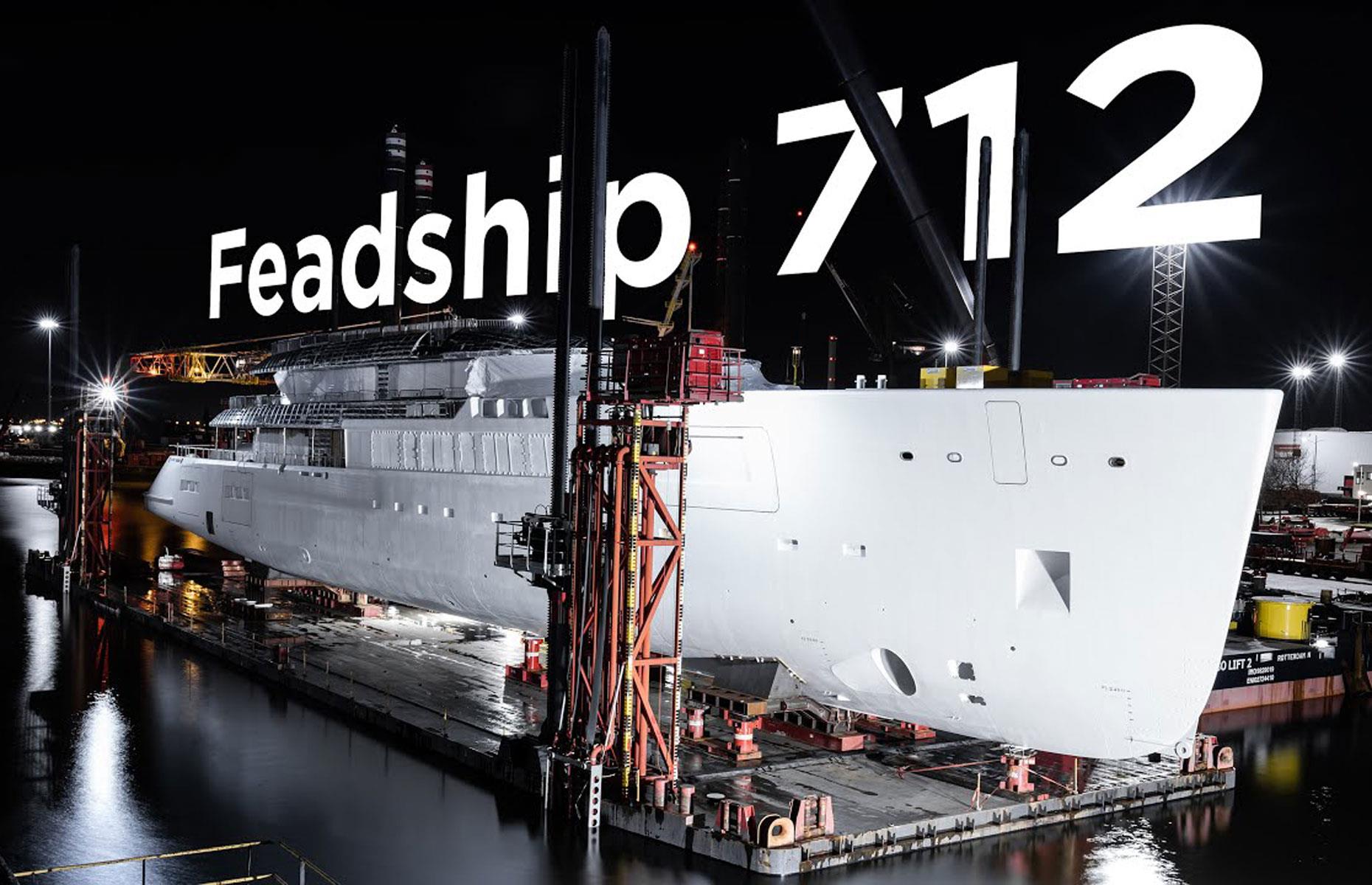 <p>Feadship is practically churning out superyachts at the moment, with multiple deliveries scheduled this year. <em>Project 712 </em>is among them.</p>  <p>The 272-foot (83m) vessel features an exterior design by Feadship's De Voogt Naval Architects. Unlike the aforementioned<em> Project 825</em>, however, the interiors are the work of top Dutch firm Sinot Yacht Architecture & Design, not French studio Gilles & Boissier.</p>