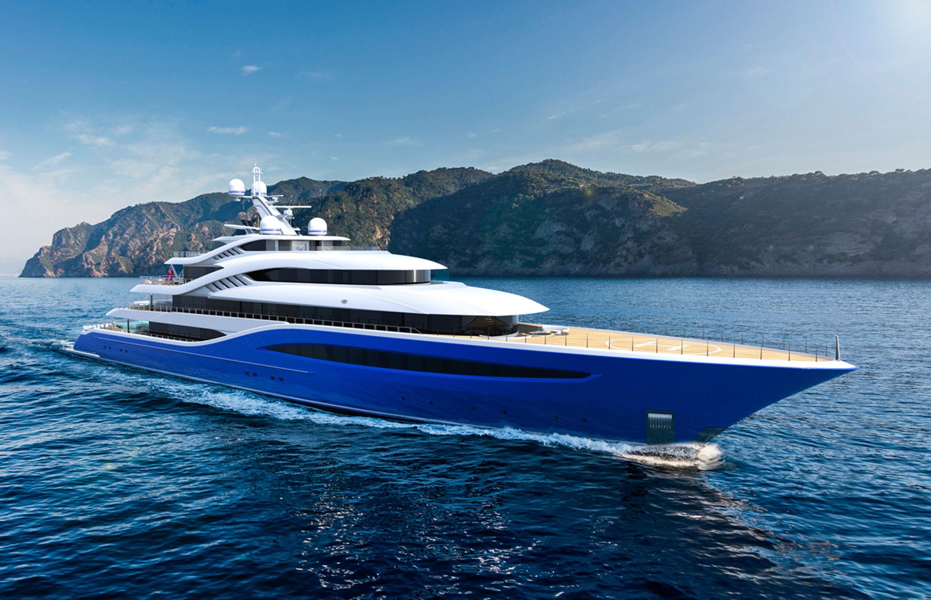 <p>Just weeks after <em>Project Toro</em> was sold in 2021, Turquoise Yachts found a buyer for <em>Project Vento</em>. As is the case with <em>Project Toro</em>, the identity of the owner and the price tag have not been divulged.</p>  <p>At 285 feet (87m) long, <em>Project Vento</em> is the largest superyacht ever built by Turquoise, with the company teaming up with long-time collaborator London's H2 Yacht Design to work on the boat's aesthetics. The result? A distinctive two-tone white and blue exterior with soft, flowing lines.</p>