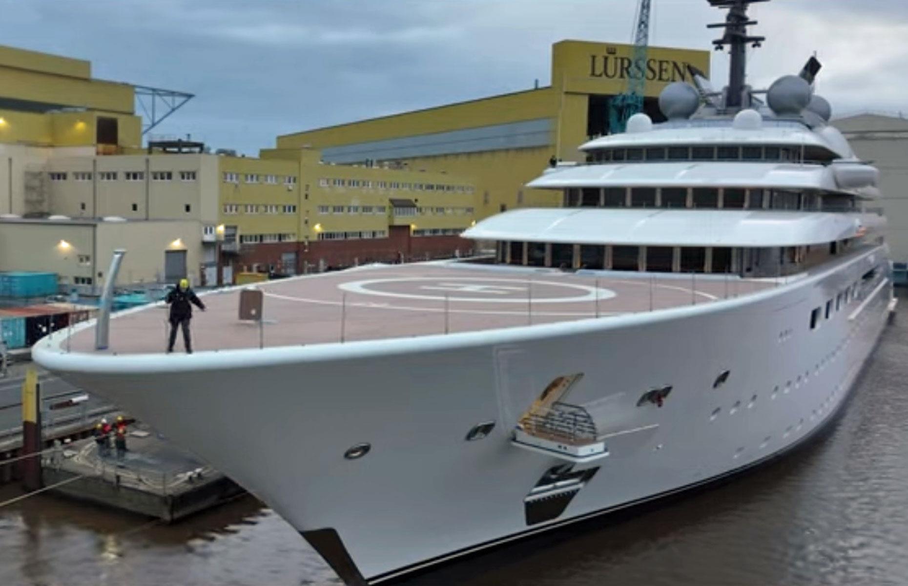 <p>The second-biggest of Lürssen's four superyachts expected to launch this year,<em> Project Deep Blue</em> may not be delivered to its owner until 2025, according to several expert forecasts.</p>  <p>Details about the project are scant. Even the final length of the superyacht is uncertain, but it's believed to measure at least 427 feet (130m).</p>