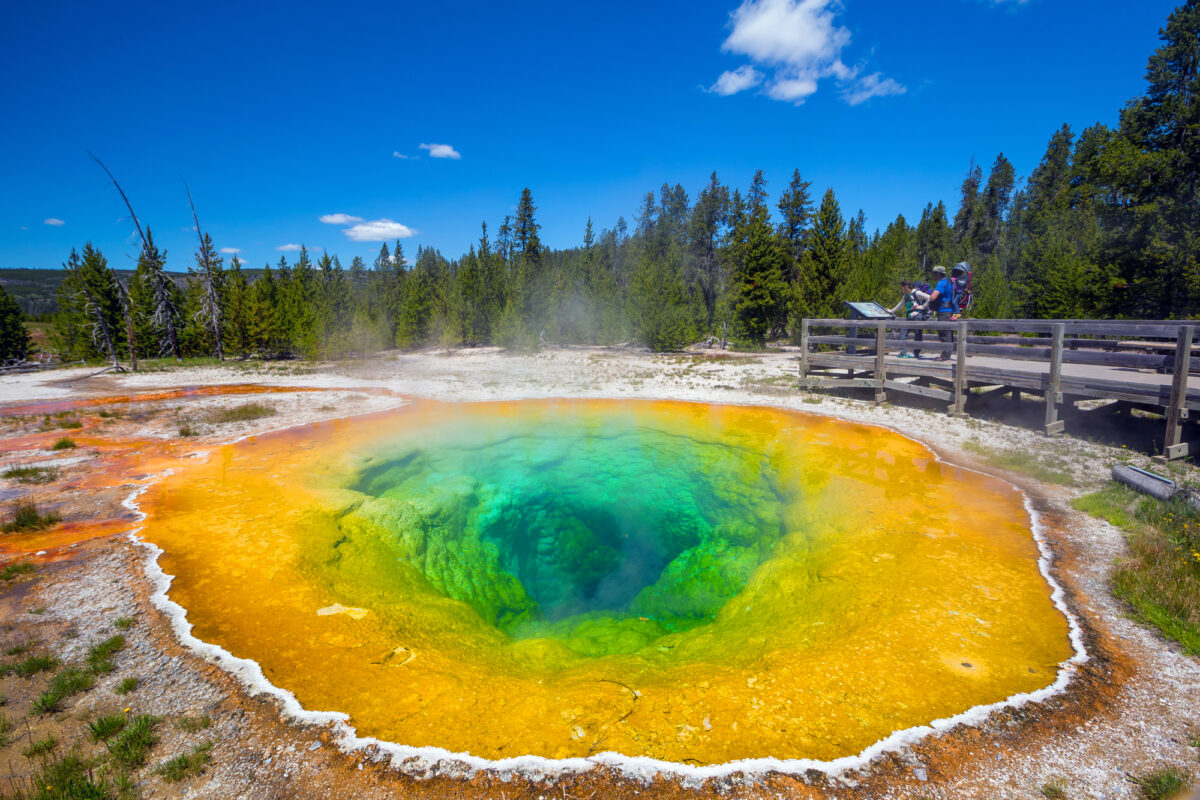 <p>The vibrant colors and grand scale of the largest hot spring in the United States provide a surreal and unique setting for a proposal. It’s a spot that reflects the beauty and diversity of nature.</p>