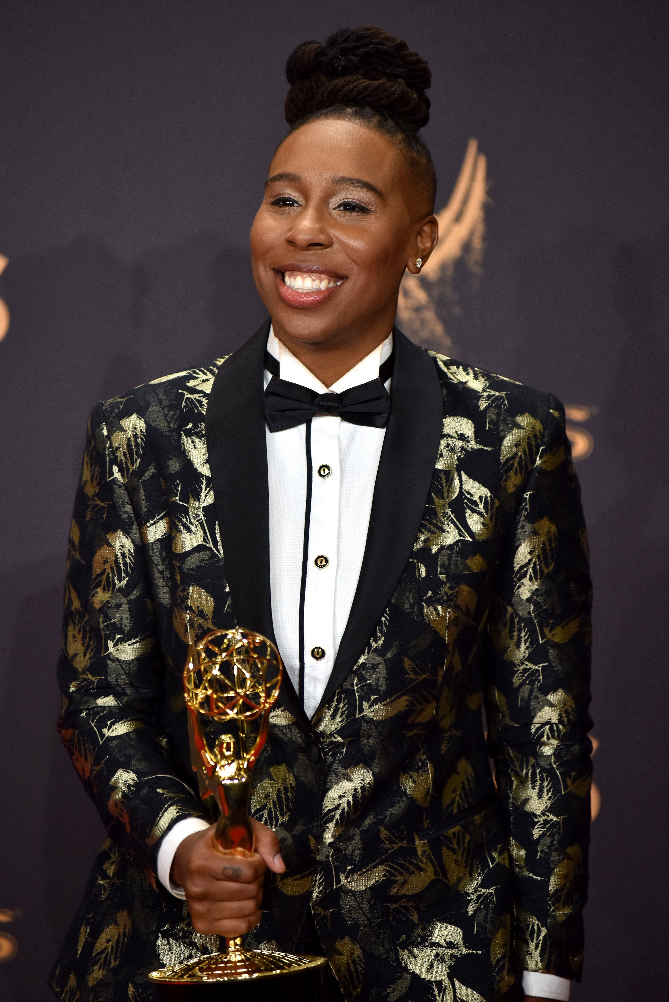 <p>During the <a href="https://www.wonderwall.com/awards-events/emmys/2017-emmy-awards-red-carpet-3009953.gallery">2017 Emmys</a> on Sept. 18, Lena Waithe became the first Black woman to win an Emmy for outstanding writing for a comedy series. She shared the award with colleague Aziz Ansari for their work on his show "Master of None."</p>