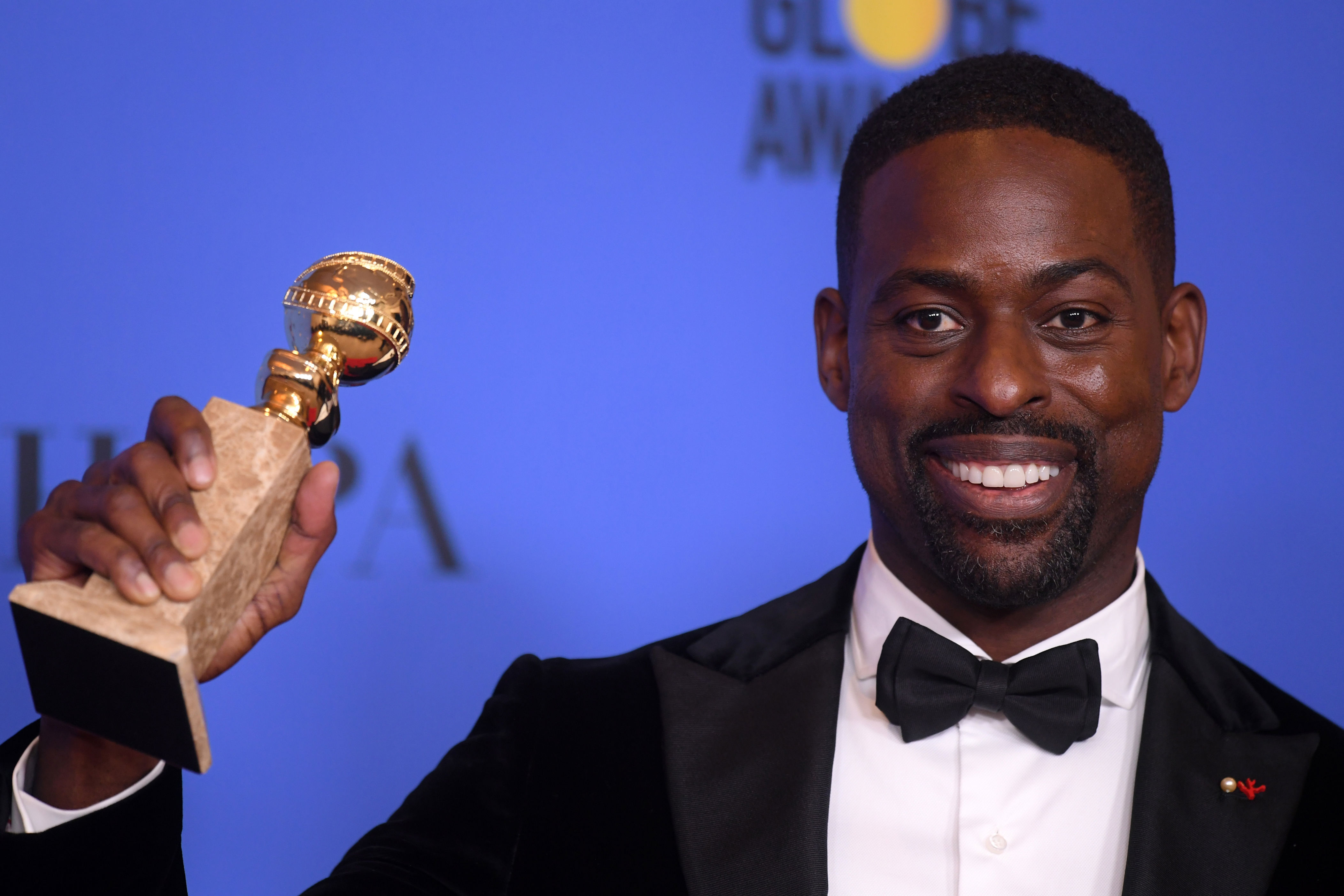 <p>Sterling K. Brown made history during the <a href="https://www.wonderwall.com/awards-events/red-carpet/2018-golden-globes-red-carpet-3011784.gallery">2018 Golden Globes</a> when he became the first Black man to win the award for best performance by a male actor on a TV drama for his work on "This Is Us." Two weeks later, during the <a href="https://www.wonderwall.com/awards-events/red-carpet/2018-sag-awards-see-all-stars-who-attended-show-3012108.gallery">2018 SAG Awards</a>, he made history for the second time when he became the first Black man to win the award for outstanding performance by a male actor on a drama series.</p>