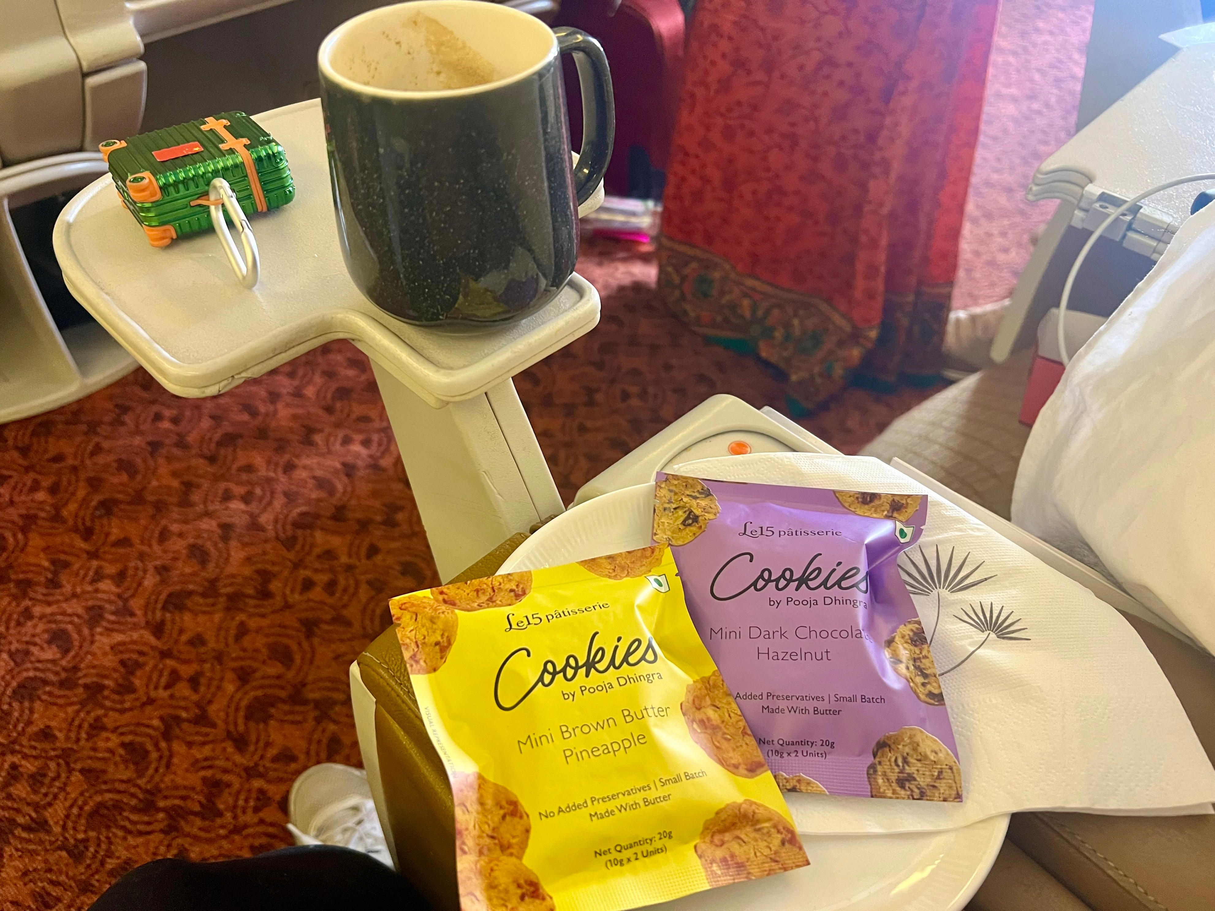 <p>I changed back into my regular clothes and enjoyed a cappuccino and cookies.</p>