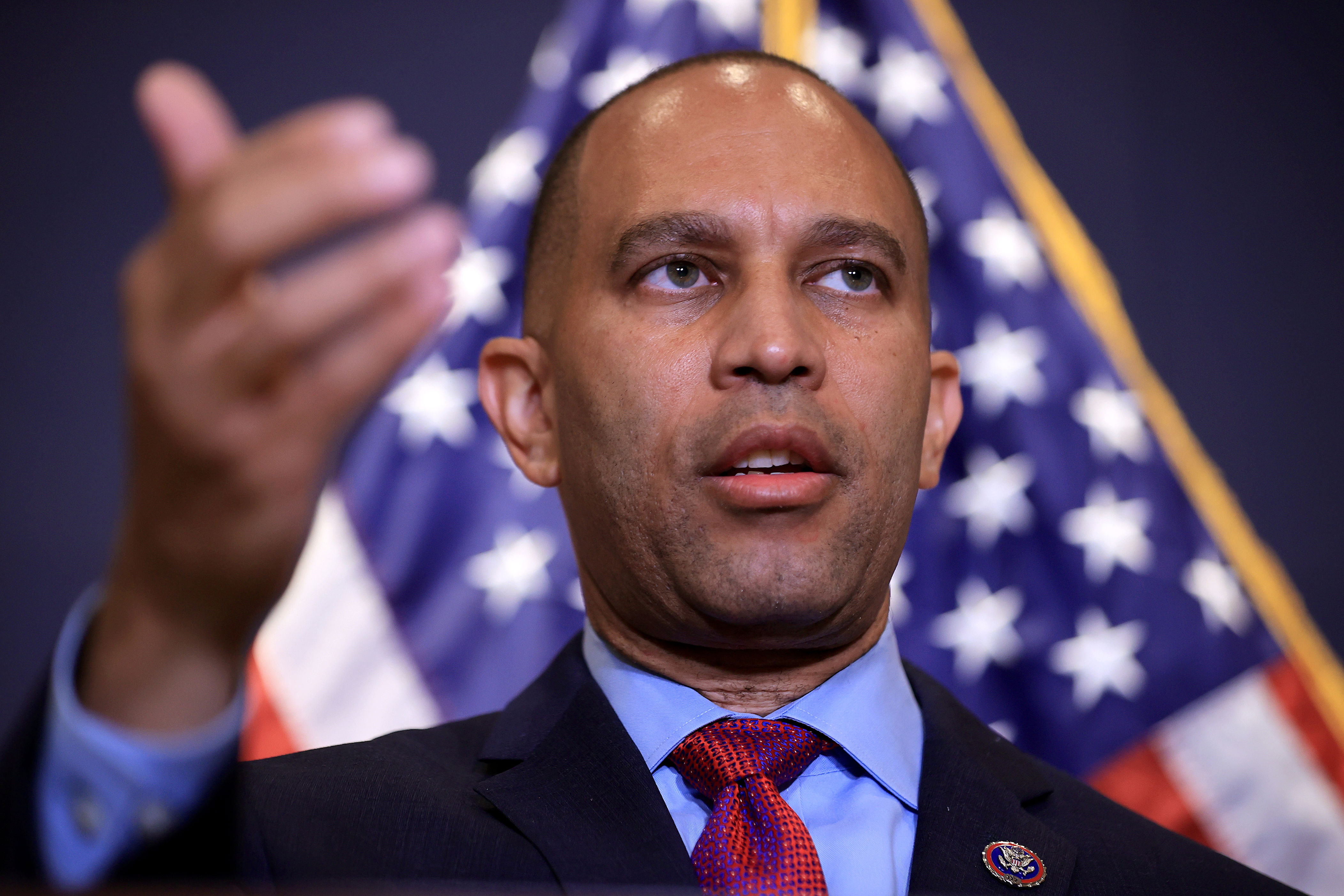 <p><span>On Nov. 30, 2022, Democrats in the U.S. House of Representatives unanimously elected New York Rep. Hakeem Jeffries as House Democratic leader for the 118th Congress that convened on Jan. 3, 2023, replacing outgoing House Speaker Nancy Pelosi -- making him the first Black party leader in American history.</span></p>