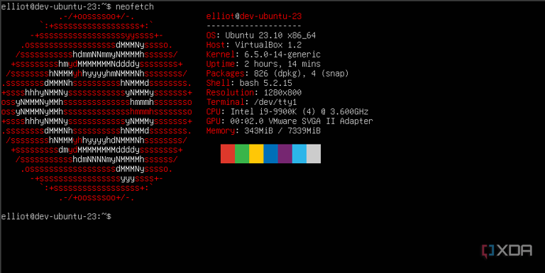 A screenshot of NeoFetch running on Ubuntu Server.