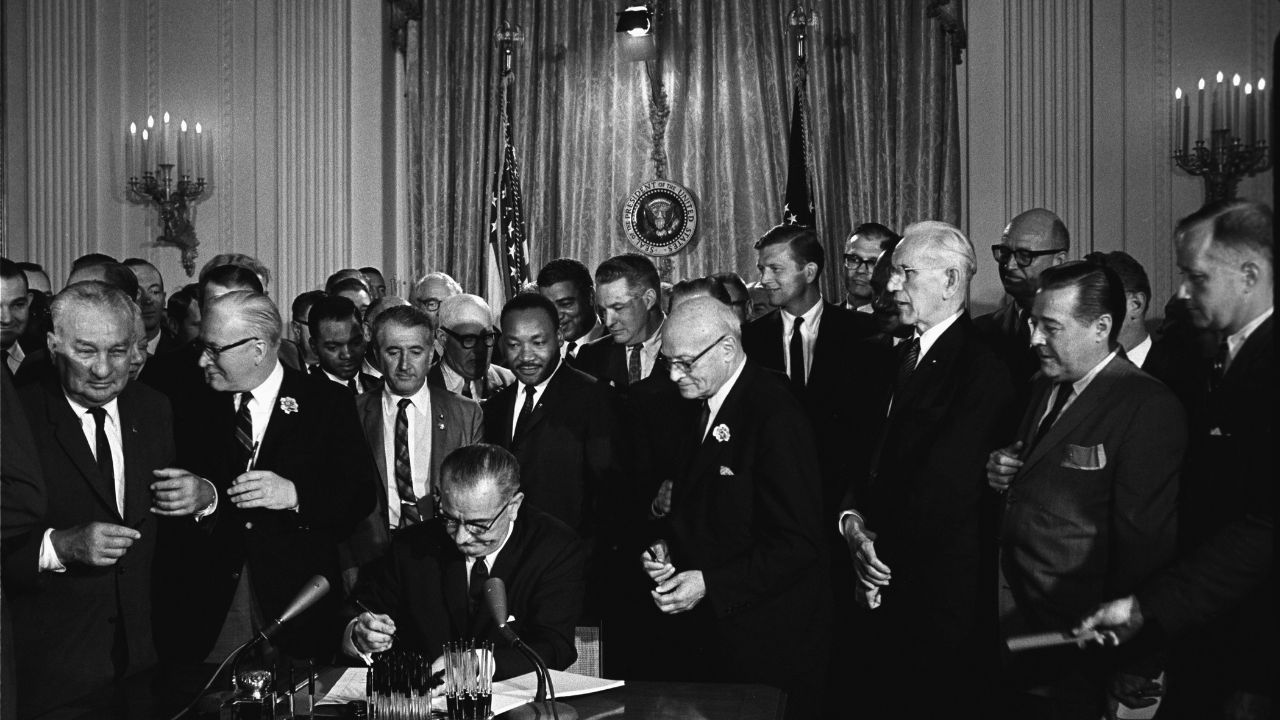 <p>A) Civil Rights Act of 1964<br>B) Voting Rights Act of 1965<br>C) Brown v. Board of Education<br>D) Emancipation Proclamation</p> <p>Hint: It aimed to end segregation and discrimination in public places.</p>