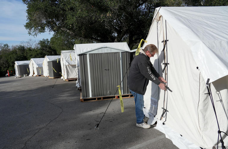 Ojai moves homeless encampment from City Hall garden to new tents